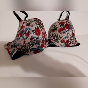 Torrid Floral Tattoo Print Wire Bra  Size 42D